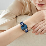 Blue Strap-Blue Dial Rose Trim