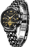 OLEVS 2897 Watches for Womens Business Luxury Casual Analog Quartz Diamond Stainless Steel Chronograph Waterproof Luminous ladies Watches Reloj Para Mujer Gold/White/Black/Blue