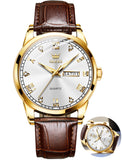 OLEVS Watches for Man 6896 Golden White