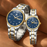 OLEVS Watches for Woman 5567 GL Golden Blue