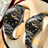 OLEVS 5563Couple Watch Valentines Couple Matching Watches His and Her Couple Set Wrist Watch Men and Women Lovers Wedding Waterproof Romantic Gifts Set of 2