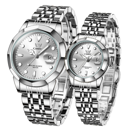 OLEVS 8170 Couple Watch Valentines Couple Matching Watches His and Her Couple Set Wrist Watch Men and Women Lovers Wedding Waterproof Romantic Gifts Set of 2