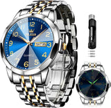 OLEVS Watches for Man 9970 Golden Blue