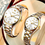 OLEVS 5563Couple Watch Valentines Couple Matching Watches His and Her Couple Set Wrist Watch Men and Women Lovers Wedding Waterproof Romantic Gifts Set of 2