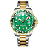 OLEVS 3610 Mens Watches, Silver Dress Gold Classic Luxury Big Large Face Waterproof Watches for Men, Analog Two Tone Stainless Steel Men Wrist Watch