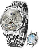 OLEVS 6678 Automatic Watches for Men Gold Luxury Dress Wrist Watch Self Winding Mechanical Skeleton Tourbillon Watch