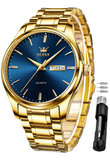 OLEVS Watches for Man 6898 Golden Blue