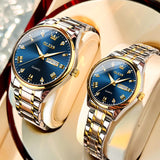 OLEVS 5563Couple Watch Valentines Couple Matching Watches His and Her Couple Set Wrist Watch Men and Women Lovers Wedding Waterproof Romantic Gifts Set of 2