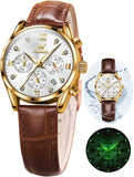 OLEVS Watches for Woman 5523 Golden White