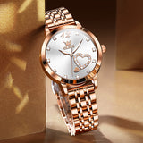 OLEVS 5189 Watch for Women Mesh Strap Fashion Rose Gold Dress Watches