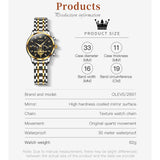 OLEVS 2897 Watches for Womens Business Luxury Casual Analog Quartz Diamond Stainless Steel Chronograph Waterproof Luminous ladies Watches Reloj Para Mujer Gold/White/Black/Blue