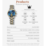 OLEVS Watches for Woman 2897 Golden Blue