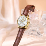 OLEVS Watches for Woman 5523 Golden White