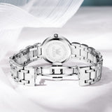 OLEVS 5575 Watches for Womens Analog Quartz Silver Strap Fashions Classic Dress Stainless Steel Date Waterproof Casual Ladies Watches Gift Womens Wrist Watches Reloj Para Mujer White/Pink/Purple