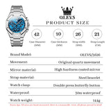 OLEVS 3626 Watches for Men Business Dress Analog Quartz Chronograph Gold Plated Stainless Steel Waterproof Luminous Date Classic Mens Wrist Watches Reloj Para Hombre