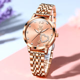 OLEVS 5189 Watch for Women Mesh Strap Fashion Rose Gold Dress Watches
