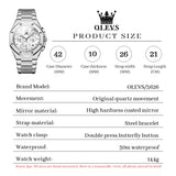 OLEVS 3626 Watches for Men Business Dress Analog Quartz Chronograph Gold Plated Stainless Steel Waterproof Luminous Date Classic Mens Wrist Watches Reloj Para Hombre