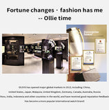 OLEVS 2858 Men's Watch, Business Chronograph Formal Stainless Steel Watch, Pointer Quartz Waterproof Luminous Men's Watch, Black and Blue Tone Stylish Holiday Gift