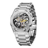 OLEVS 6669 Automatic Watches for Men Self Winding Mechanical Skeleton Luxury Dress Stainless Steel Waterproof Luminous Mens Wrist Watches Reloj Para Hombre