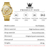 OLEVS Watches for Man 9913 Golden White