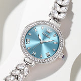 OLEVS 9971 Mermaid Full Diamond Quartz Women's Watch: Waterproof, Luminous, Fully Diamond-Set, Mermaid-Themed Design.