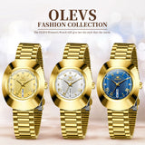 OLEVS Watches for Woman 7008 Golden Blue