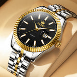 OLEVS 5593 Men's Quartz Watch, Elegant Design with Sub-Dial, Calendar Display, Perfect for Dates and Multiple Occasions