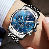 Silver Strap-Blue Dial Silver Trim