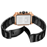 OLEVS 2958 Watches for Men Business Dress Chronograph Analog Quartz Square Dial Stainless Steel Waterproof Luminous Date Fashion Mens Wrist Watches Reloj Para Hombre