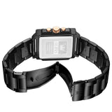 OLEVS 2958 Watches for Men Business Dress Chronograph Analog Quartz Square Dial Stainless Steel Waterproof Luminous Date Fashion Mens Wrist Watches Reloj Para Hombre