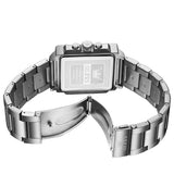 OLEVS 2958 Watches for Men Business Dress Chronograph Analog Quartz Square Dial Stainless Steel Waterproof Luminous Date Fashion Mens Wrist Watches Reloj Para Hombre