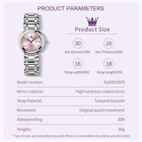 OLEVS 5575 Watches for Womens Analog Quartz Silver Strap Fashions Classic Dress Stainless Steel Date Waterproof Casual Ladies Watches Gift Womens Wrist Watches Reloj Para Mujer White/Pink/Purple