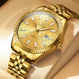 OLEVS 5593 Men's Quartz Watch, Elegant Design with Sub-Dial, Calendar Display, Perfect for Dates and Multiple Occasions