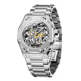 OLEVS 6669 Automatic Watches for Men Self Winding Mechanical Skeleton Luxury Dress Stainless Steel Waterproof Luminous Mens Wrist Watches Reloj Para Hombre