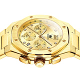 OLEVS 3626 Watches for Men Business Dress Analog Quartz Chronograph Gold Plated Stainless Steel Waterproof Luminous Date Classic Mens Wrist Watches Reloj Para Hombre