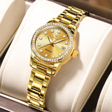 OLEVS 7003 Automatic Watches for Women Stainless Steel Durable Women's Watches Waterproof Business Womens Luxury Watches Fashion Luminous Date Self Winding Watches for Women Reloj para Mujer