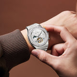 OLEVS 9805 Automatic Mens Watches Self Winding Mechanical Business Diamond Luxury Dress Stainless Steel Waterproof Luminous Wrist Watch