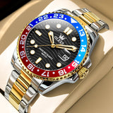 OLEVS 3610 Mens Watches, Silver Dress Gold Classic Luxury Big Large Face Waterproof Watches for Men, Analog Two Tone Stainless Steel Men Wrist Watch