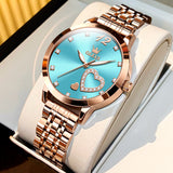 OLEVS 5189 Watch for Women Mesh Strap Fashion Rose Gold Dress Watches