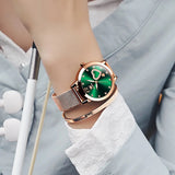 OLEVS 5189+DW Rose Gold Watches for Women Fashion Dress Elegant Luxury Womens Watches Japanese Analog Quartz Diamond Waterproof Luminous Ladies Watches Bracelet Gifts Set Reloj para Mujer