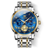 Two Tone Strap - Blue Dial Gold Trim