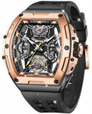 Men Automatic Sports Watch Original Skeleton Mechanical Self Winding Luxury Dress Sapphire Crystal Waterproof Wrist Watch for Men 6012