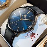 OLEVS 5869 Watches for Men Minimalist Ultra Thin Fashion Casual Analog Quartz Date Watch Waterproof Slim Simple Big Face Dress Mens Wrist Watches with Retro Leather Band for Men Reloj para Hombre