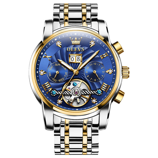 Two Tone Strap - Blue Dial Gold Trim