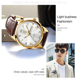 OLEVS Watches for Man 6896 Golden White