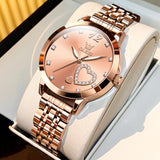OLEVS 5189 Watch for Women Mesh Strap Fashion Rose Gold Dress Watches