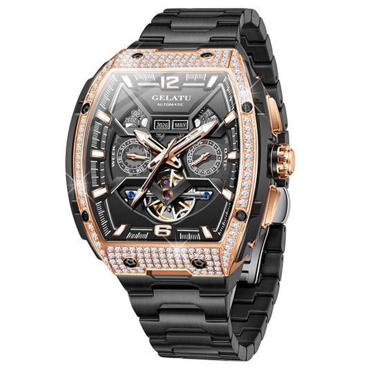 OLEVS 6016 Watches for Men Automatic Mechanical Luxury Dress Big Face Self Winding Tourbillon Skeleton Luminous Wrist Watches
