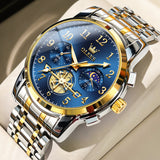 OLEVS Watches for Man 2900 Golden Blue
