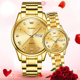 OLEVS 5563Couple Watch Valentines Couple Matching Watches His and Her Couple Set Wrist Watch Men and Women Lovers Wedding Waterproof Romantic Gifts Set of 2