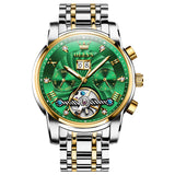 Two Tone Strap - Green Dial Gold Trim